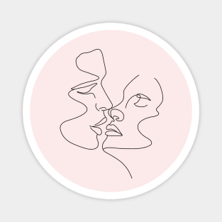 First Kiss Minimal Line Art Magnet